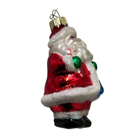 Santa Claus Mouth Blown Glass Tree Ornament Impuls Christmas Hand Painted - Picture 4 of 7